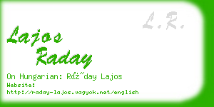 lajos raday business card